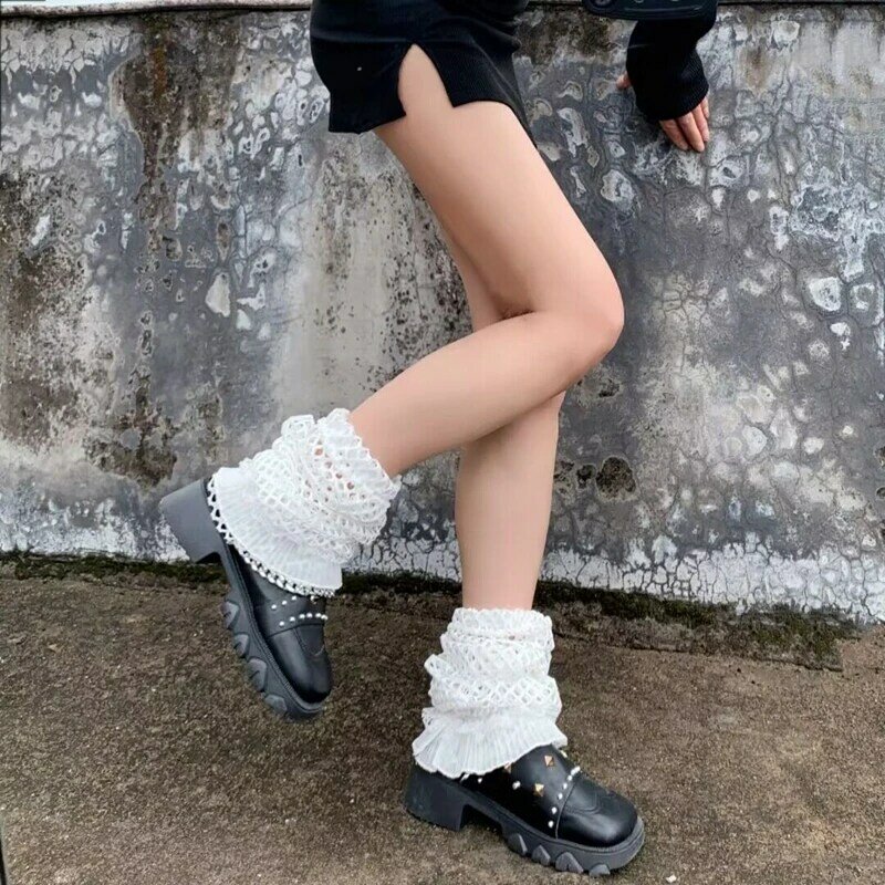 للنساء Y2K موضة الدانتيل تدفئة الساق الصيف الجوف خارج جوارب الأحذية بلايز لطيف تأثيري اكسسوارات أكوام الجوارب يغطي