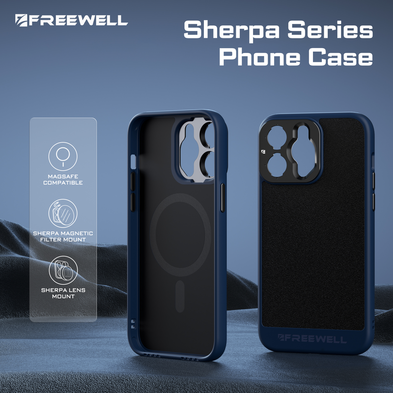 جراب هاتف Freewell-Sherpa متوافق مع iPhone 13 و 14 و 15 Pro و Pro Max ، يدعم ملحقات التصوير والعدسات والفلتر المغناطيسي