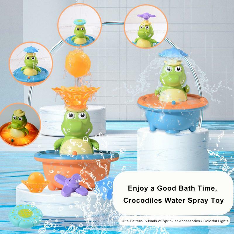 ألعاب حمام التمساح تعمل بالبطارية حمام الطفل التمساح لعبة التلقائي المياه الرش حوض الاستحمام اللعب 5 طرق رش المياه حمام