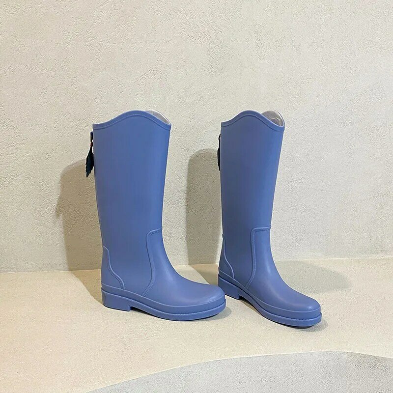 موضة جديدة منتصف العجل احذية المطر الدافئة في الهواء الطلق أحذية عمل مريحة مقاوم للماء النساء بلون الأحذية المياه