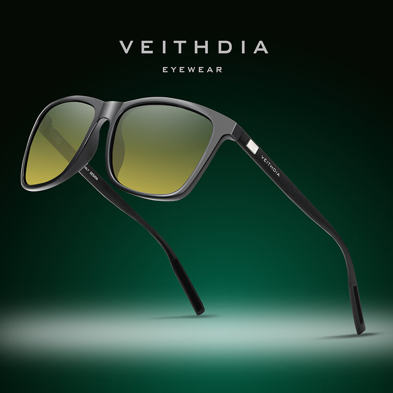 VEITHDIA نظارات الطيار الرجال العلامة التجارية القيادة موضة الاستقطاب UV400 عدسة للجنسين خمر نظارات الذكور نظارات للنساء VT6108