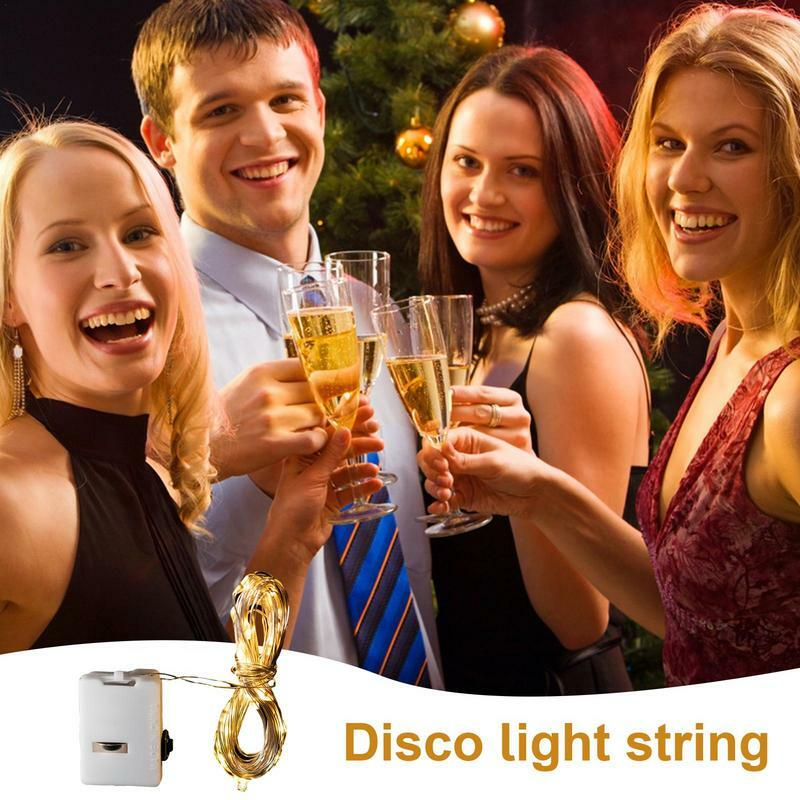 بطارية تعمل الأسلاك النحاسية LED ضوء سلسلة ، مصباح مقاوم للماء ، أضواء الجنية لحفل الزفاف ، حفلة الفناء ، حديقة الديكور ، 6 قطعة