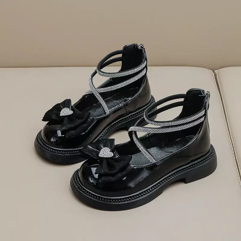 حذاء ماري جين الجلدي للبنات ، حذاء مدرسة الأميرة ، حذاء أسود للأطفال ، موضة الربيع ، الخريف ، نمط لوليتا ، حزام الكاحل