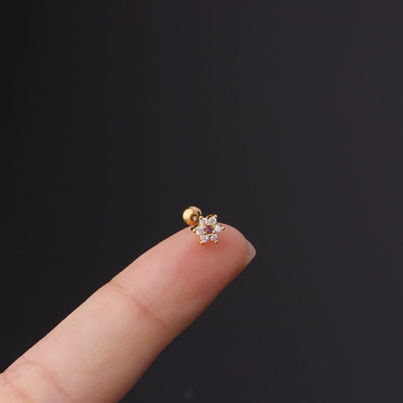 1 قطعة الكورية اللون الزركون ستار أقراط للنساء 2021 الاتجاه مجوهرات الأذن الأصفاد الفولاذ المقاوم للصدأ ثقب وأقراط للمراهقين