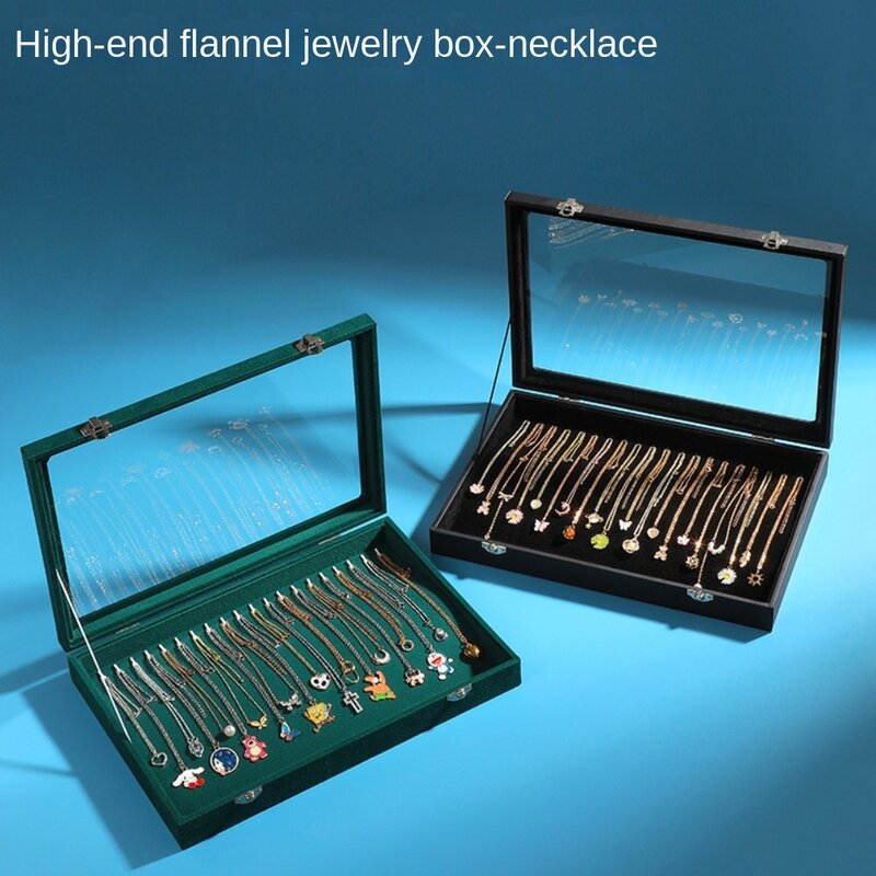 صندوق قلادة مخملي مربع الشكل ، عرض مجوهرات عالي السعة ، لون ثابت ، تخزين مخملي ، جديد