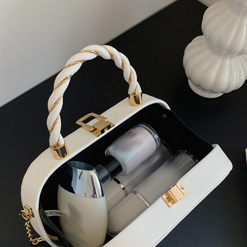 حقيبة صندوق سلسلة متعددة الاستخدامات للنساء ، حقيبة يد عصرية ، حقيبة كتف ، كروس بودي ، صغيرة ، مربعة ، بسيطة ، خارجية