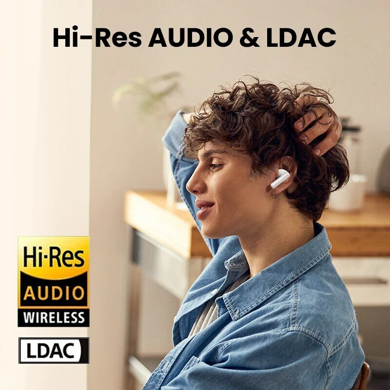 سماعة رأس لاسلكية UGREEN-HiTune T6 anca ، بلوتوث ، سماعات أذن TWS ، Hi-Res ، LDAC ، هجينة ، إلغاء الضوضاء النشطة لهاتف iPhone 15 ، 48dB