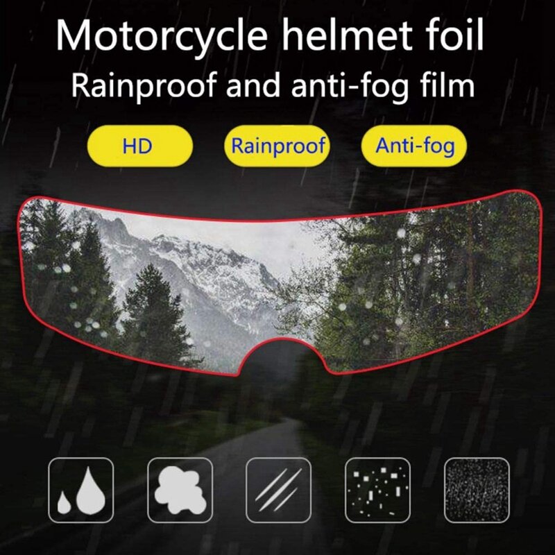 خوذة دراجة نارية من النوع العالمي ، فيلم مضاد للمطر ومضاد للضباب ، نصف خوذة ، عدسة مضادة للضباب ، ملحقات رقعة