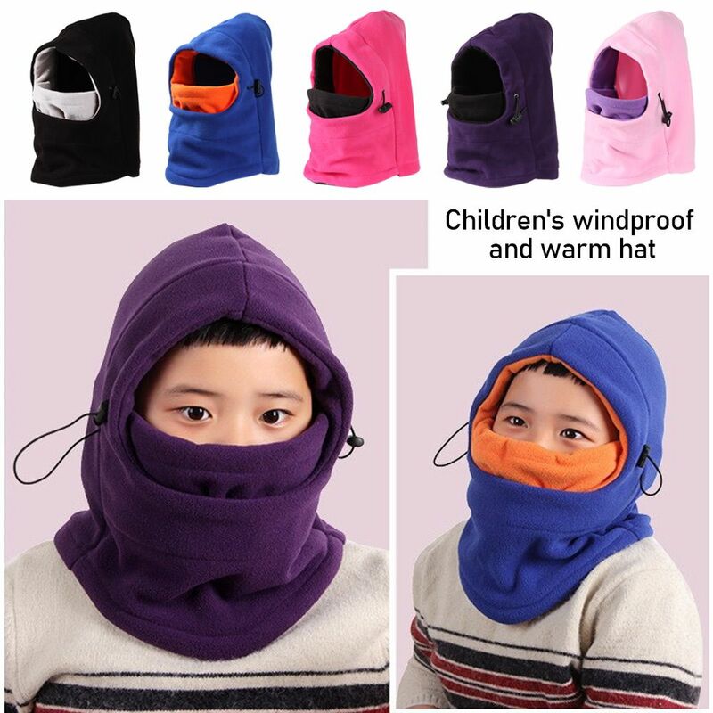 قناع تزلج الصوف الدافئ للأطفال ، غطاء محرك السيارة ، قبعة بالاكلافا ، غطاء الوجه الكامل ، الشتاء