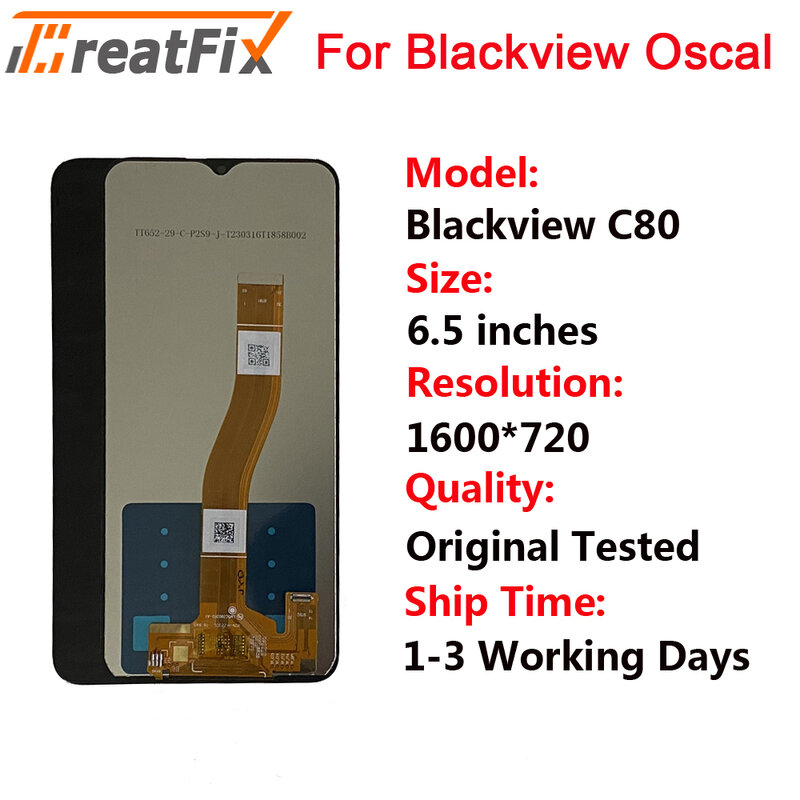 شاشة LCD تعمل باللمس ل BLACKVIEW OSCAL C80 ، استبدال لوحة الزجاج الأمامي ، 6.5 في