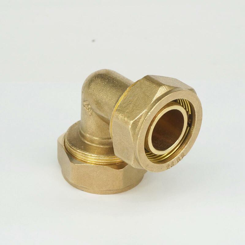 Fit Tube I.DxO.D 12x16mm/14x18mm/16x20mm/20x25mm/26x32mm PEX-AL-PEX Elbow Equal Brass Pipe Fitting For Solar Water Heater