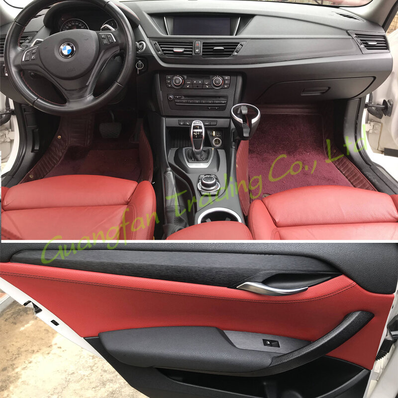 ثلاثية الأبعاد/5D ألياف الكربون سيارة الداخلية مركز مقبض الباب غطاء وحدة التحكم تغيير لون صب ملصق الشارات لسيارات BMW X1 E84 2010-2015