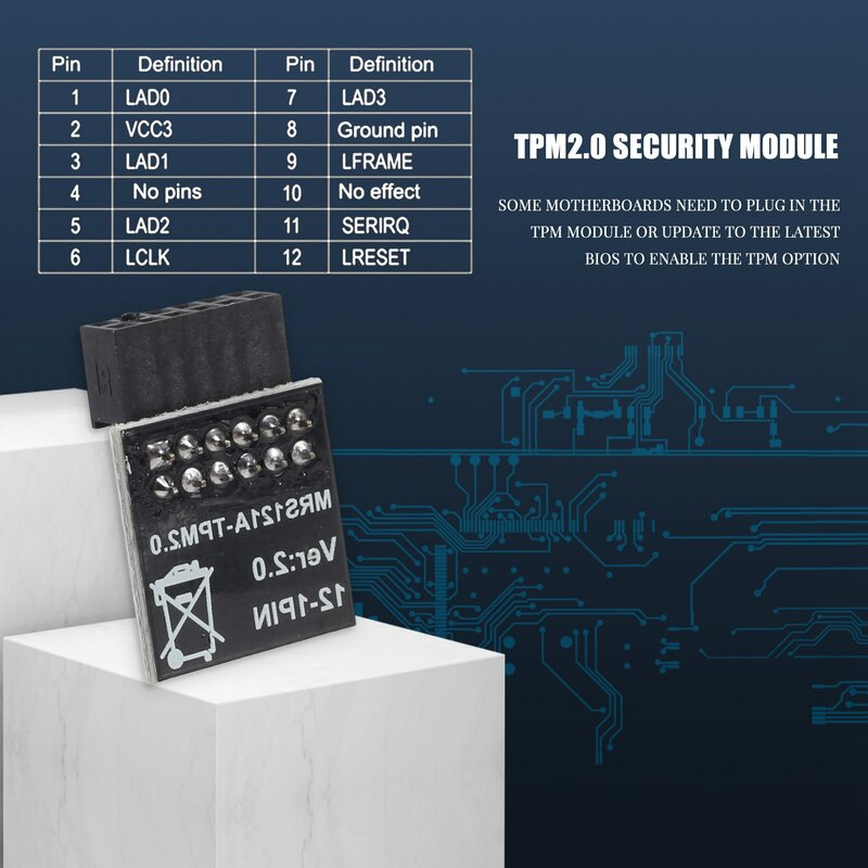 TPM 2.0 التشفير وحدة الأمن ، بطاقة عن بعد ، وحدة LPC-12PIN لجيجابايت 12PIN LPC TPM2.0 LPC 12 دبوس وحدة الأمن