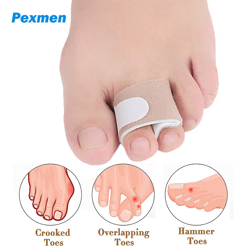 Pexmen 1/2/5/10 قطعة مطرقة تو يلتف تو مصحح حامي تو جبائر ل متداخلة ملتوية ملتوية مكسورة و عازمة أصابع القدم