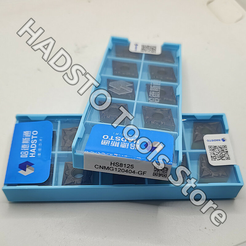 10pcs CNMG120404-GF HS8125 CNMG431 CNMG120404 HADSTO CNC carbide inserts Dual color CVD coating Turning insert For Steel P15-P30