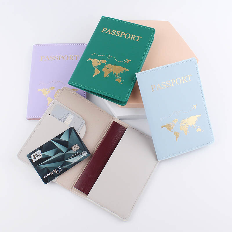 إكسسوارات السفر زوجين خط غطاء جواز سفر موضة جديدة السفر البنك بطاقة حقيبة مستندات حامل جلد PU عشاق حامل جواز سفر