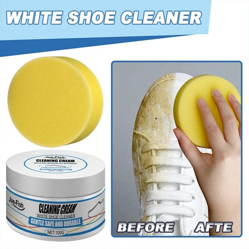 منظف للأحذية الرياضية للأحذية البيضاء ، أحذية سحرية ، مزيل للبقع ، أداة تنظيف كريم ، للأحذية المضيئة مع الإسفنج