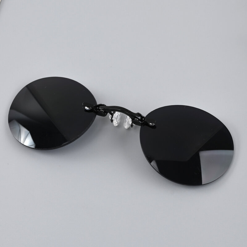 1 قطعة كليب على الأنف نظارات مستديرة بدون شفة مصفوفة Morpheus النظارات الشمسية مصغرة فرملس خمر الرجال النظارات UV400