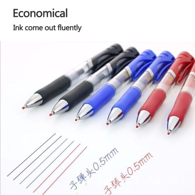 قابل للسحب جل أقلام مجموعة أسود/أحمر/أزرق حبر جاف للكتابة 0.5 مللي متر عبوات ملحقات المكتب اللوازم المدرسية أدوات مكتبية
