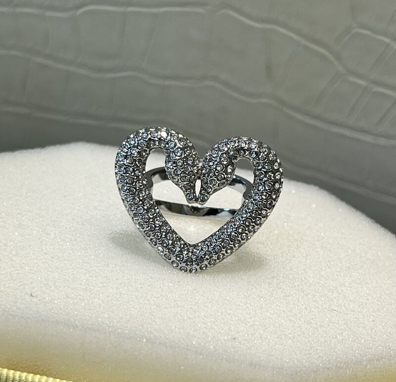 خاتم كريستال الزركون اللامع للنساء ، سلسلة القمر والحب ، جودة عالية ، هدية حفل البوتيك مع شعار ، مجوهرات أصلية ،
