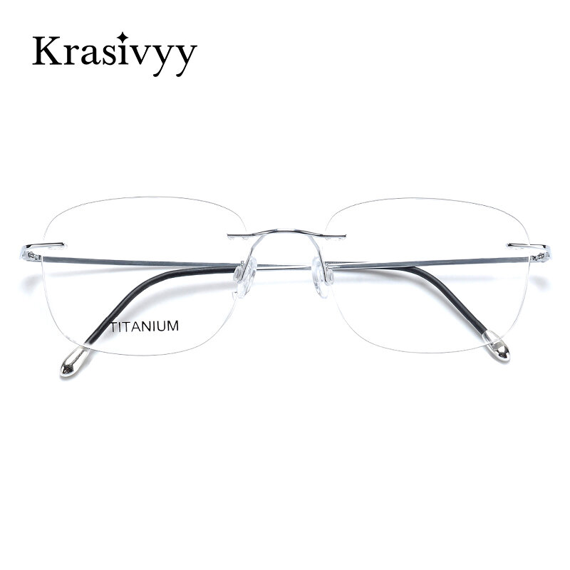 كراسيفي-نظارات كلاسيكية من التيتانيوم الخالص للرجال ، بدون إطار ، وصفة طبية ، خفيفة للغاية ، بدون إطار