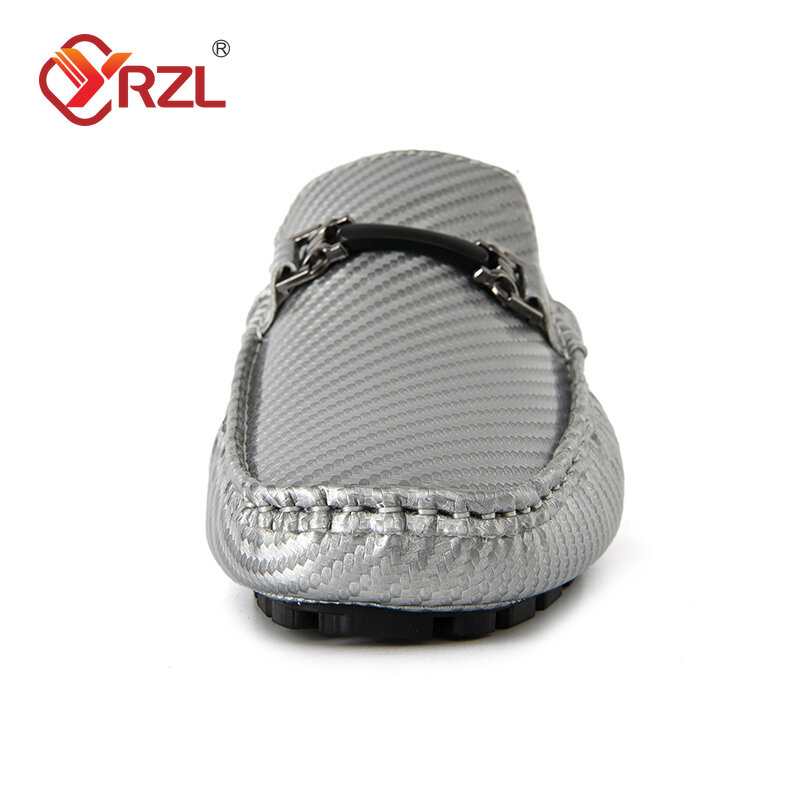 أحذية بدون كعب مصنوعة يدويًا من جلد البولي يوريثلين من YRZL للرجال ، مريحة ، جيدة التهوية ، كاجوال ، أحذية قيادة ، سهلة الانزلاق ، خارجية ، عصرية