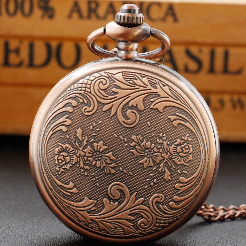 ساعة جيب كوارتز من الذهب الوردي للنساء ، سلسلة أرقام عربية ، قلادة عتيقة ، قلادة فاخرة ، أفضل الهدايا