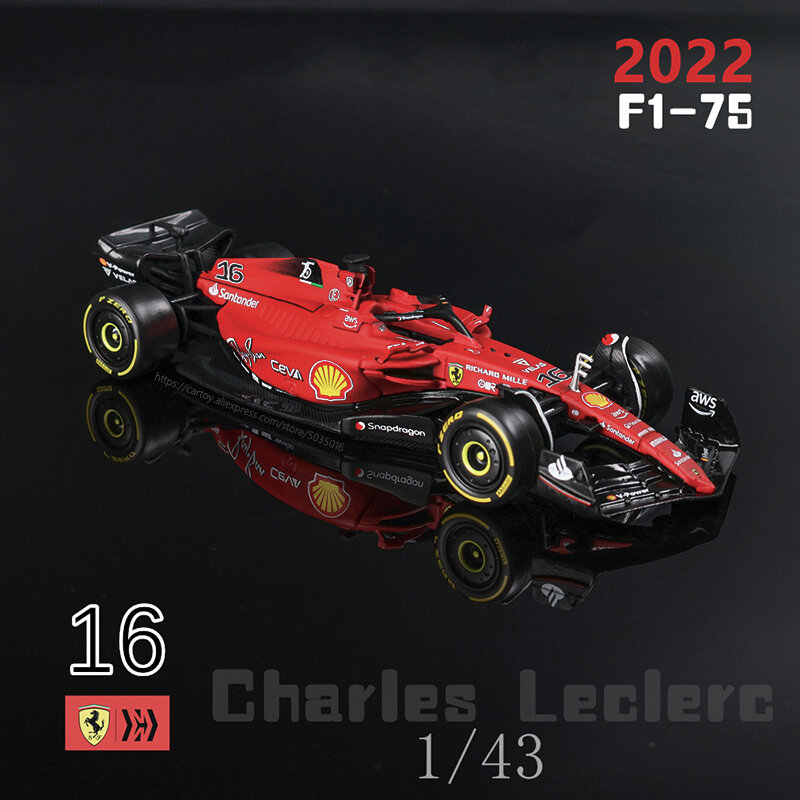 Bburago 1:43 أحدث 2022 F1 سكوديريا فيراري F1-75 #16 Leclerc #55 Sainz سبيكة لعبة سيارة نموذج سوبر صيغة يموت يلقي نموذج