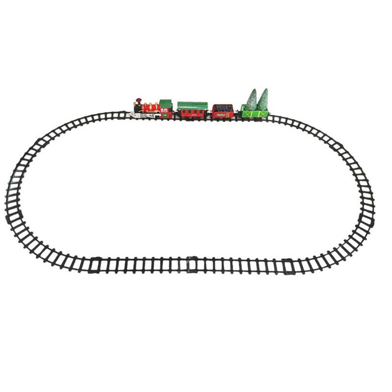 قطار كهربائي السكك الحديدية المسار مجموعة للأطفال ، والأطفال الصغار ما قبل المدرسة ، لعبة السنة الجديدة