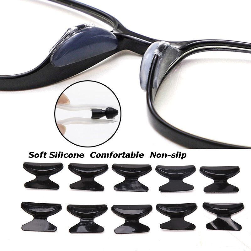 5 Pairs مفيدة لينة سيليكون مخدة أنف للنظارة نظارات عدم الانزلاق النظارات مكبرة أسود أبيض مخدة أنف للنظارة
