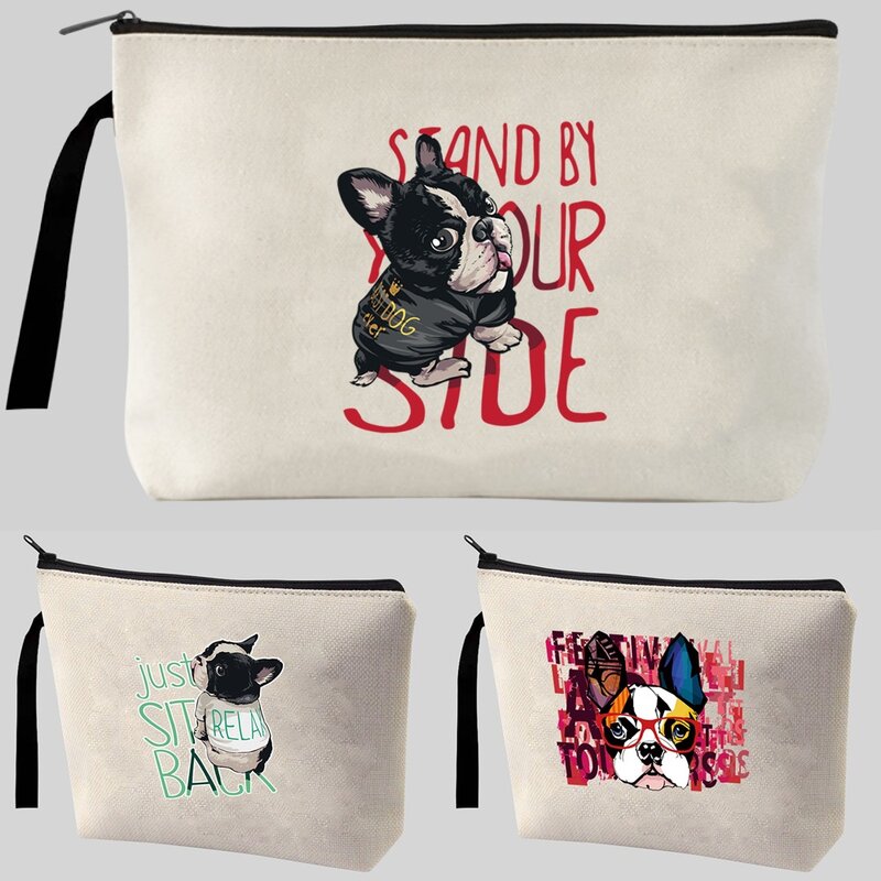 حزام حقيبة مستحضرات التجميل الكلب نمط المرأة يشكلون حقيبة السفر المحمولة المنظم ل حقيبة مستحضرات التجميل الجمال أدوات التجميل المنظم