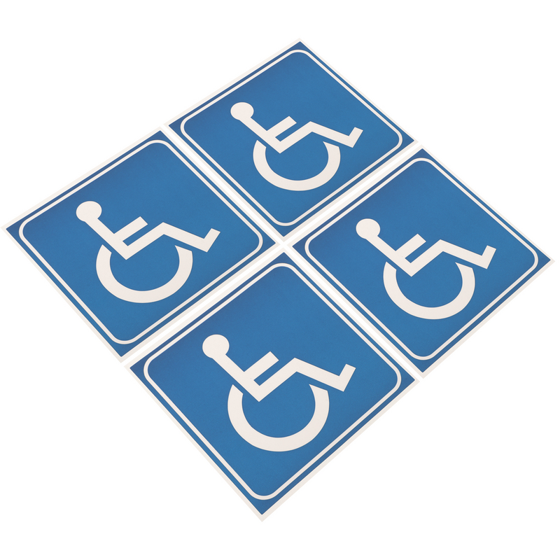 ملصق للكرسي المتحرك ونافذة السيارة ، ملصق ذاتي اللصق للأشخاص ذوي الاحتياجات الخاصة ، 4 أوراق