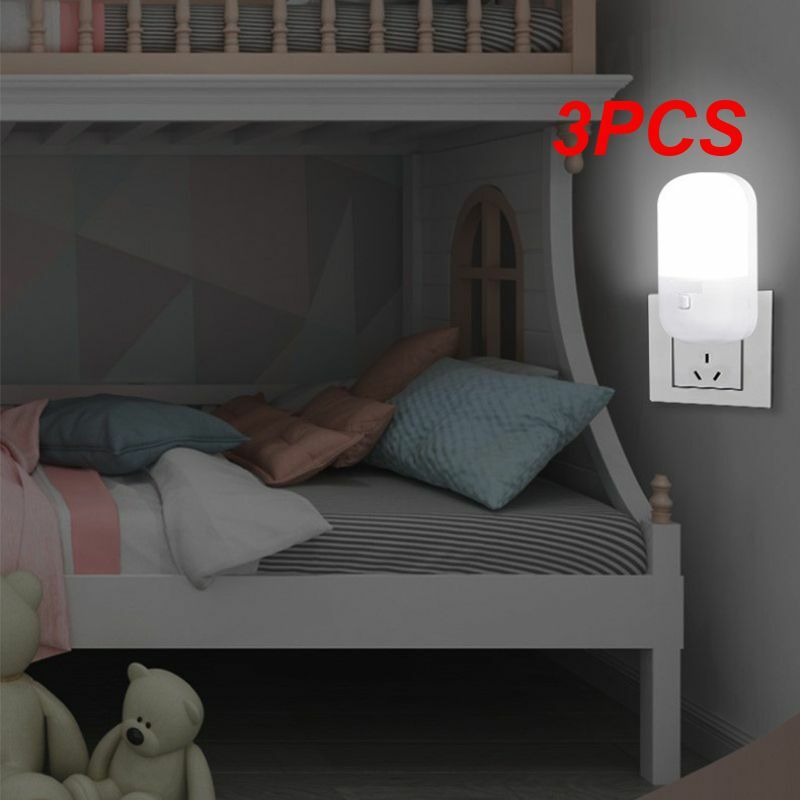 مفتاح توفير الطاقة مصباح ليلي ليد ، مصباح بجانب السرير للأطفال ، غرفة نوم ، مدخل ، سلالم ، إضاءة ليلية ، الاتحاد الأوروبي ، الولايات المتحدة ، 3