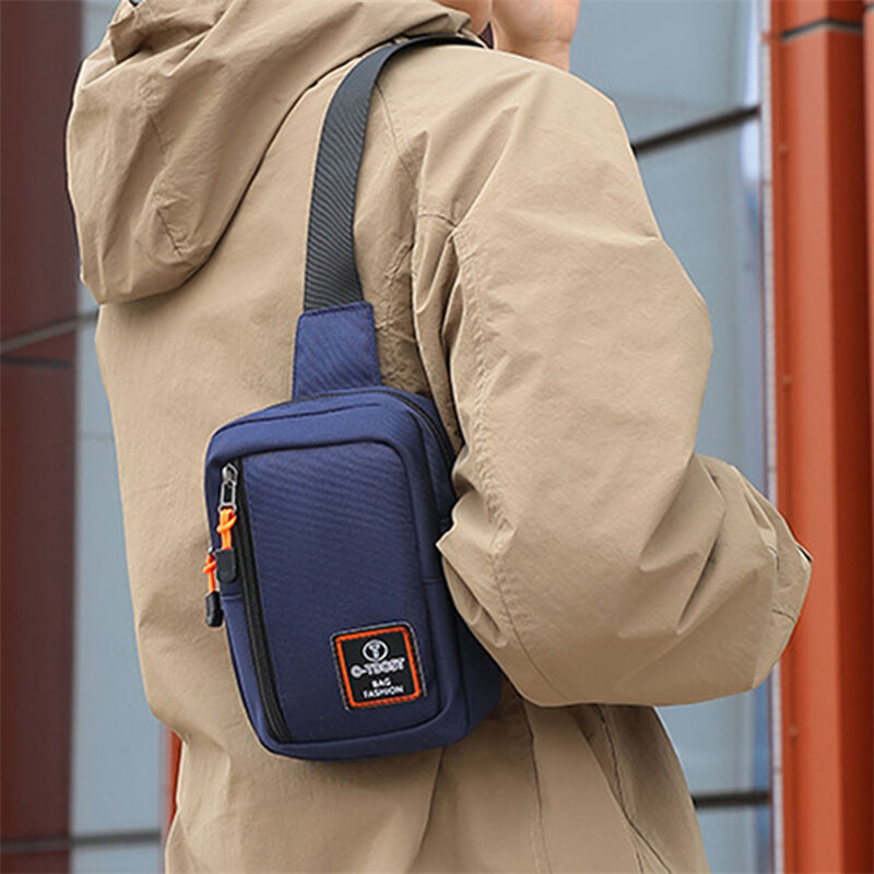 حقيبة رسول متعددة الوظائف للرجال ، قماش الكتف ، حقائب الصدر ، حقيبة يد كروس كاجوال ، شحن USB