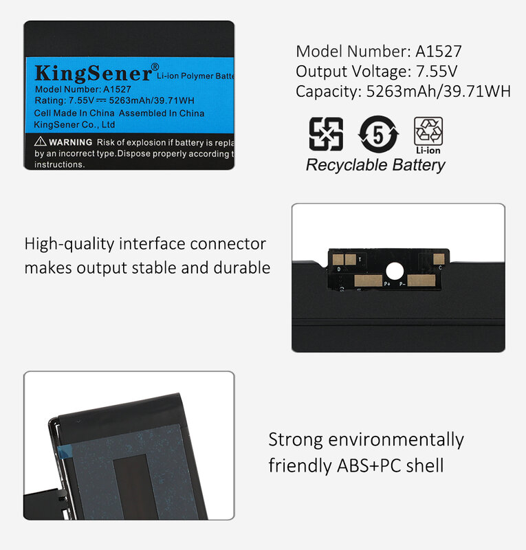 KingSener-بطارية كمبيوتر محمول لأجهزة ابل ماك بوك برو ، 12 بوصة ، A1534 2015 2016 2017 ، MF855 ، MJY32CH ، A ، MK4M2 ، EMC2746 ، EMC2991 ، A1527 ، A1705