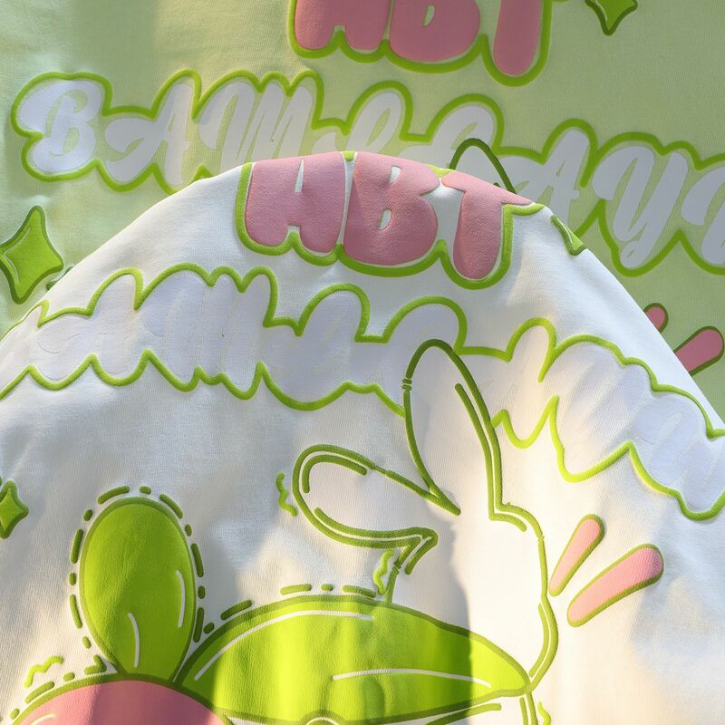 Kawaii قصيرة الأكمام موضة المرأة الفرنسية نمط الأفوكادو الأخضر الكرتون الأرنب طباعة زوجين صغيرة الطازجة ملابس خارجية تي شيرت الصيف