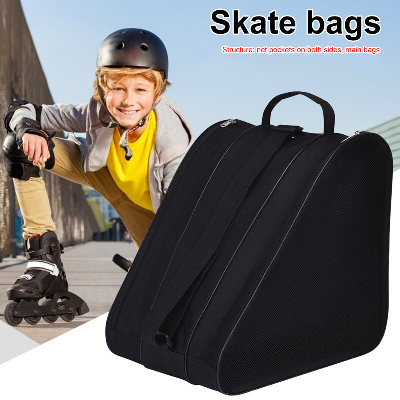 حقيبة تزلج للأطفال ، قابلة للتنفس ، حقيبة تزلج مضمنة سميكة مع جوانب ، جيوب شبكية ، حقيبة تخزين ، كتف واحد ، محمول باليد