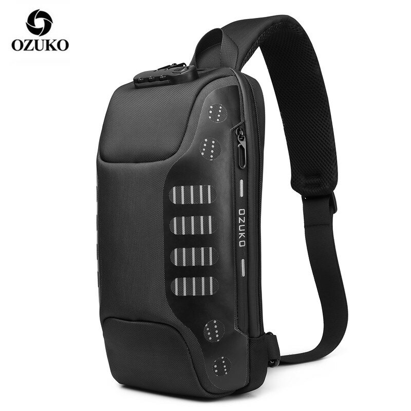 OZUKO حقيبة كتف مضادة للسرقة ، حقيبة كروس ، حقيبة ظهر مقاومة للماء مع منفذ شحن USB