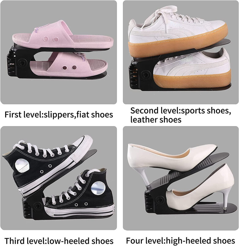 مزدوج حذاء دعم البلاستيك رف الأحذية ، متكاملة ، بسيطة ، الاقتصاد ، توفير مساحة ، المنزلية ، تخزين الأحذية
