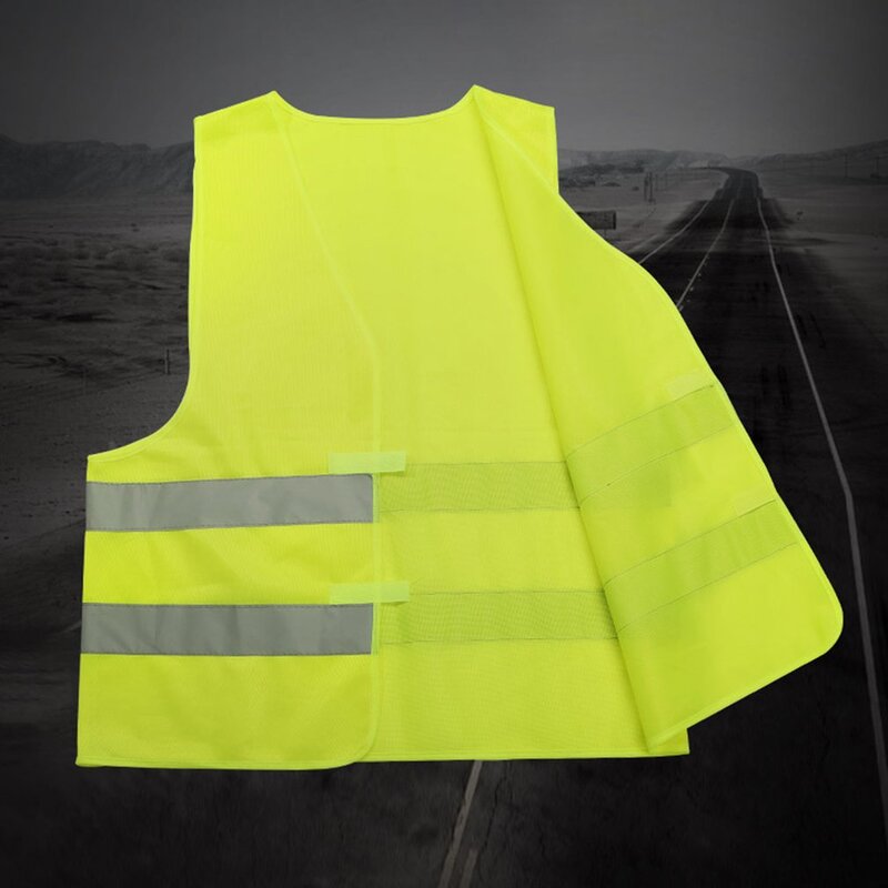 سيارة ملابس عاكسة للسلامة السلامة المرورية سترة الأصفر الرؤية عالية الوضوح في الهواء الطلق لتشغيل الدراجات الرياضة سترة