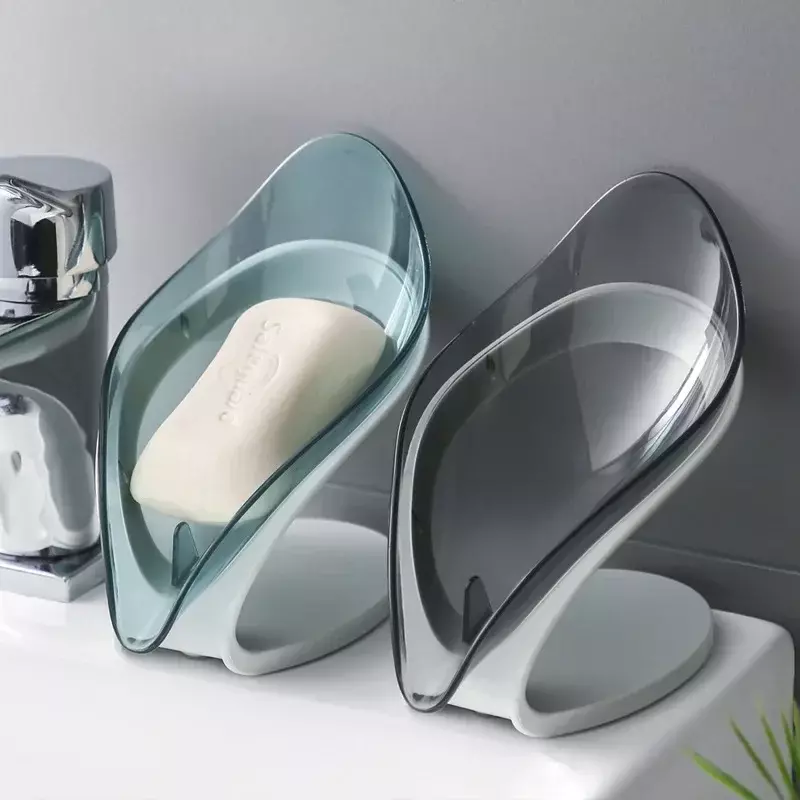 صندوق صابون شفاف مخصص مع تصريف أوتوماتيكي ، مناسب لمختلف أشكال الصناديق ، ملحقات الحمام ، الموضة