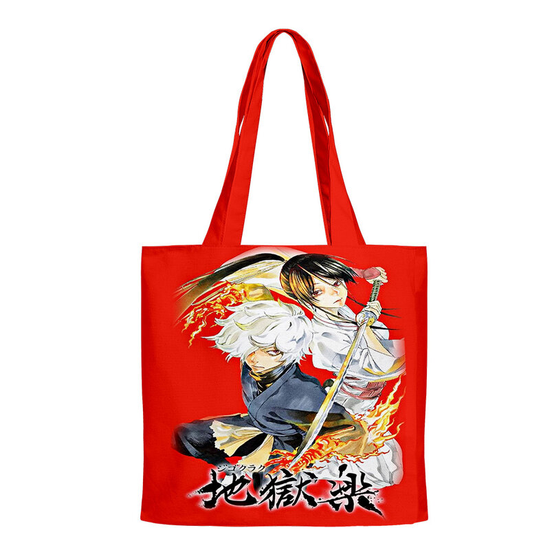 أنيمي Jigokuraku الجحيم الجنة 2023 جديد حقيبة تسوق حقائب قابلة لإعادة الاستخدام الكتف المتسوق حقائب حقيبة يد غير رسمية