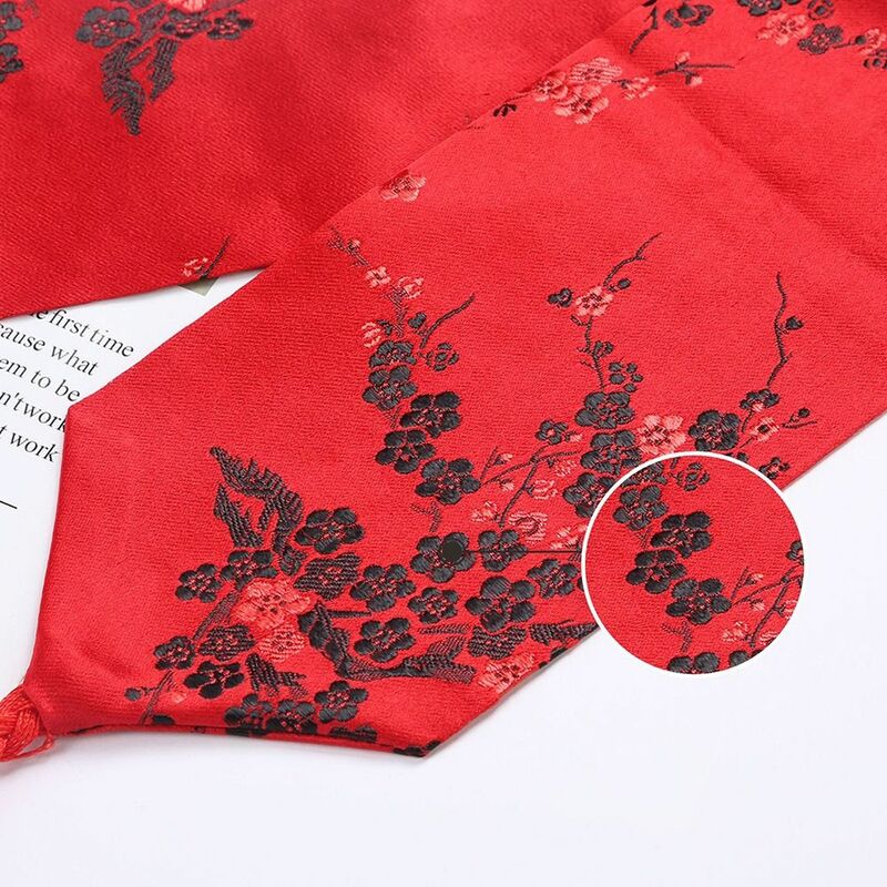 مشد ياباني عريض Cummerbunds للنساء ، حزام كيمونو Bowknot ، ربطة عنق بطبعة أزهار عتيقة ، حزام ساتان ، إكسسوارات أنيقة