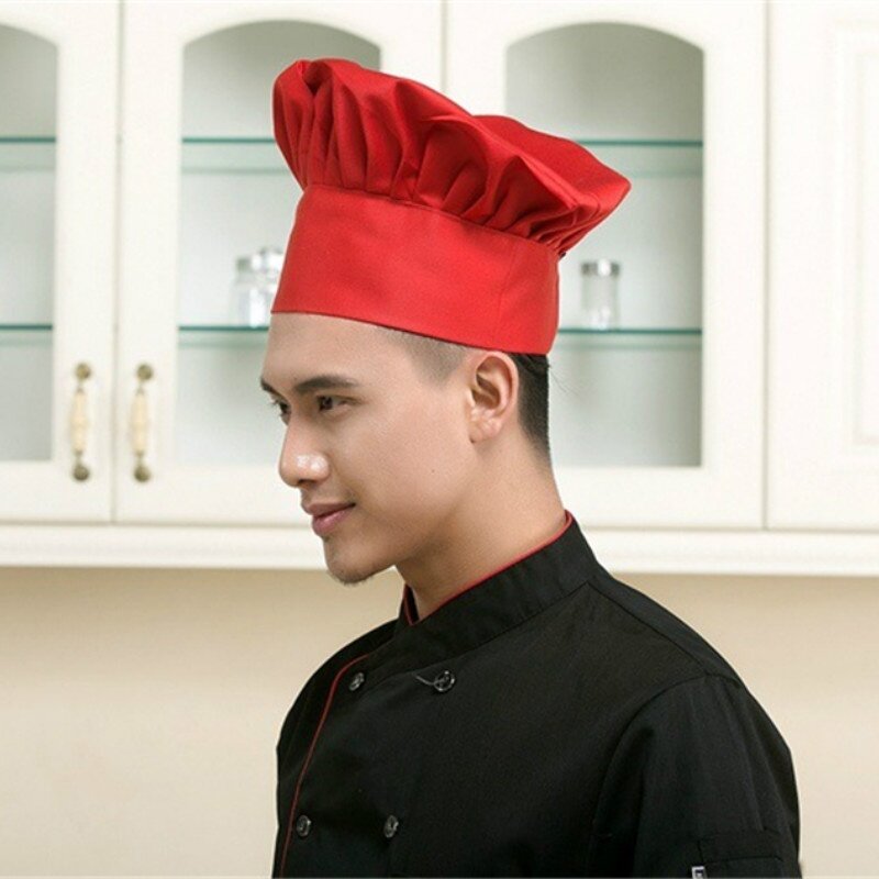 8 اللون طاه قبعة للرجال المطبخ فندق لوازم العمل مطوي الفطر قبعة قابل للتعديل الطهاة موحدة قبعة أدوات المطبخ
