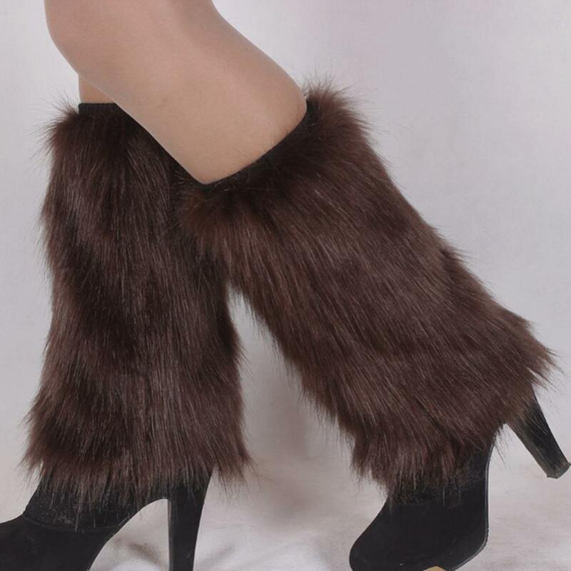 الشتاء أزياء النساء أغطية للأحذية فروي بلون فو الفراء لينة تدفئة الساق