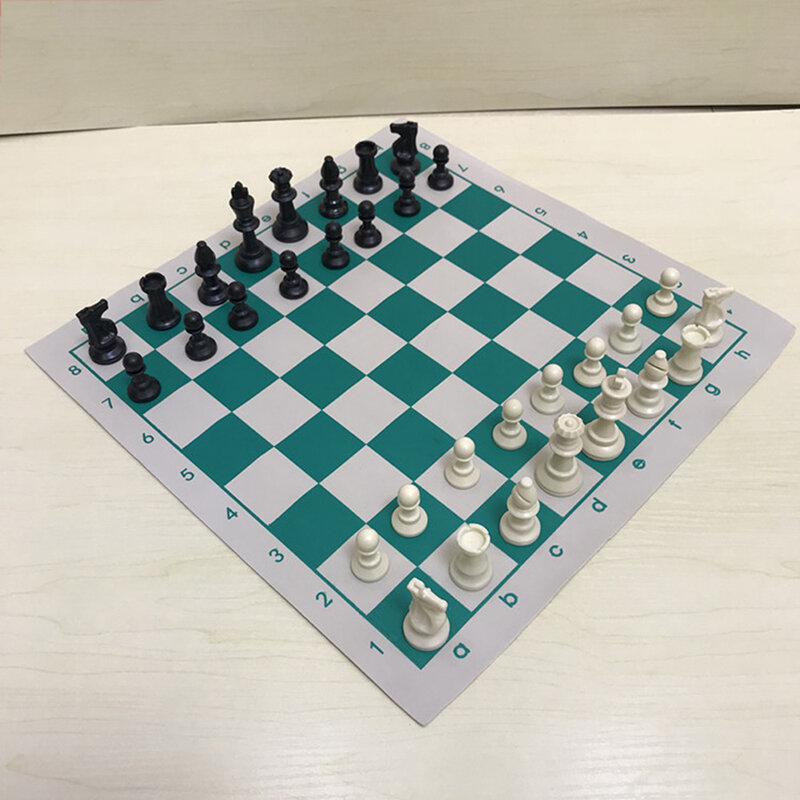 لوح شطرنج للالعاب التعليمية للاطفال ، لون اخضر وابيض ، 1 قطعة ، 42 سنتيمتر X 42 سنتيمتر