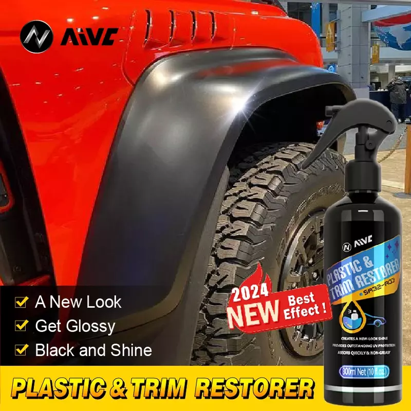 AIVC-مرمم بلاستيكي للسيارة ، بخاخ منظف جلدي ، العودة إلى اللمعان الأسود ، يدوم طويلاً ، مُجدد بلاستيك داخلي ، إزالة البقع
