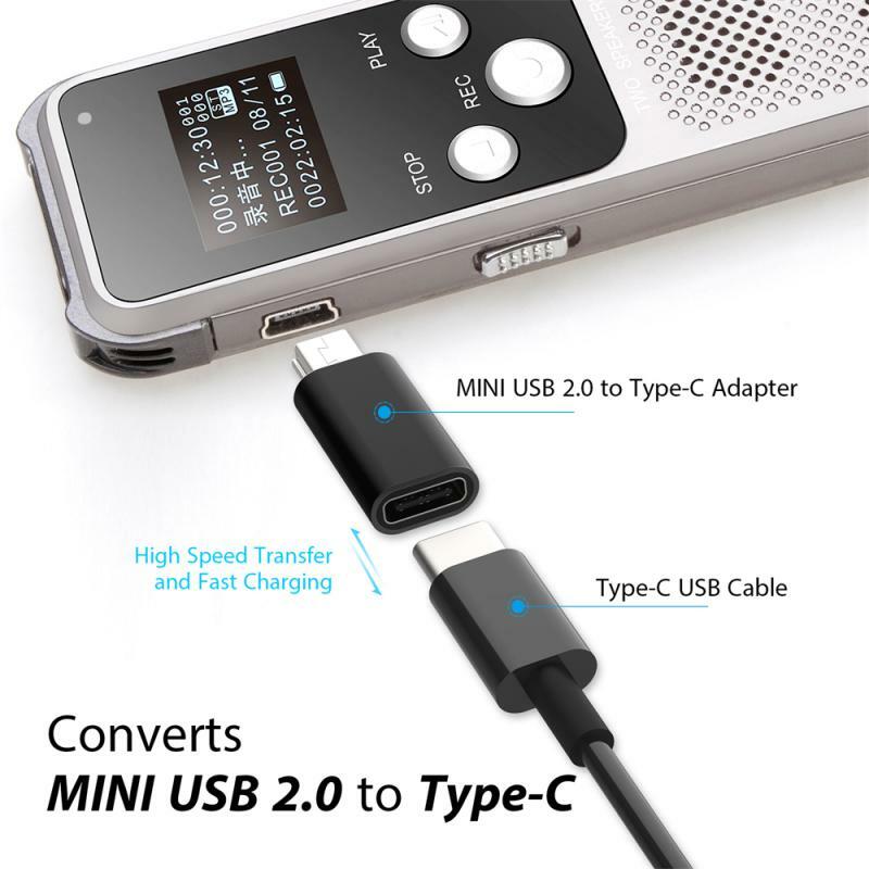 USB صغير إلى محول نوع C ، 5 دبوس ذكر ، USB صغير إلى أنثى ، موصل نقل البيانات ل MP3 ، كاميرا ، الكمبيوتر ، 1-7 قطعة