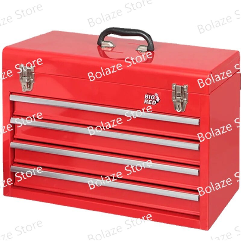 صندوق أدوات محمول متعدد الوظائف ، مجموعة منزلية ، صندوق تخزين أدوات مركبة ، درج مزدوج الطبقة ، أداة إصلاح