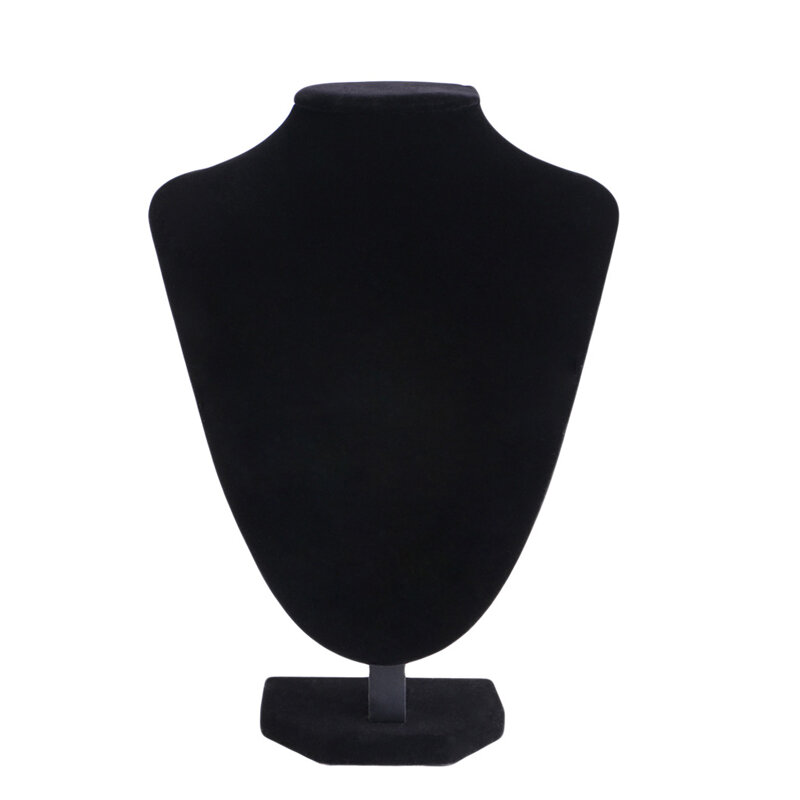 Q0KE الأسود المخملية قلادة مجوهرات عرض نموذج تمثال نصفي حامل قلادة يعرض الرف